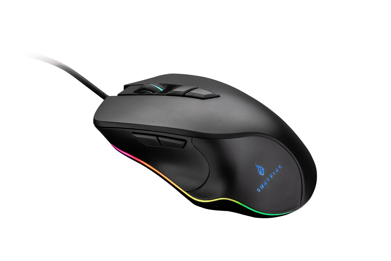 Gamingmus - SureFire Martial Claw - 7 knapper - RGB - 7200 DPI - Sort