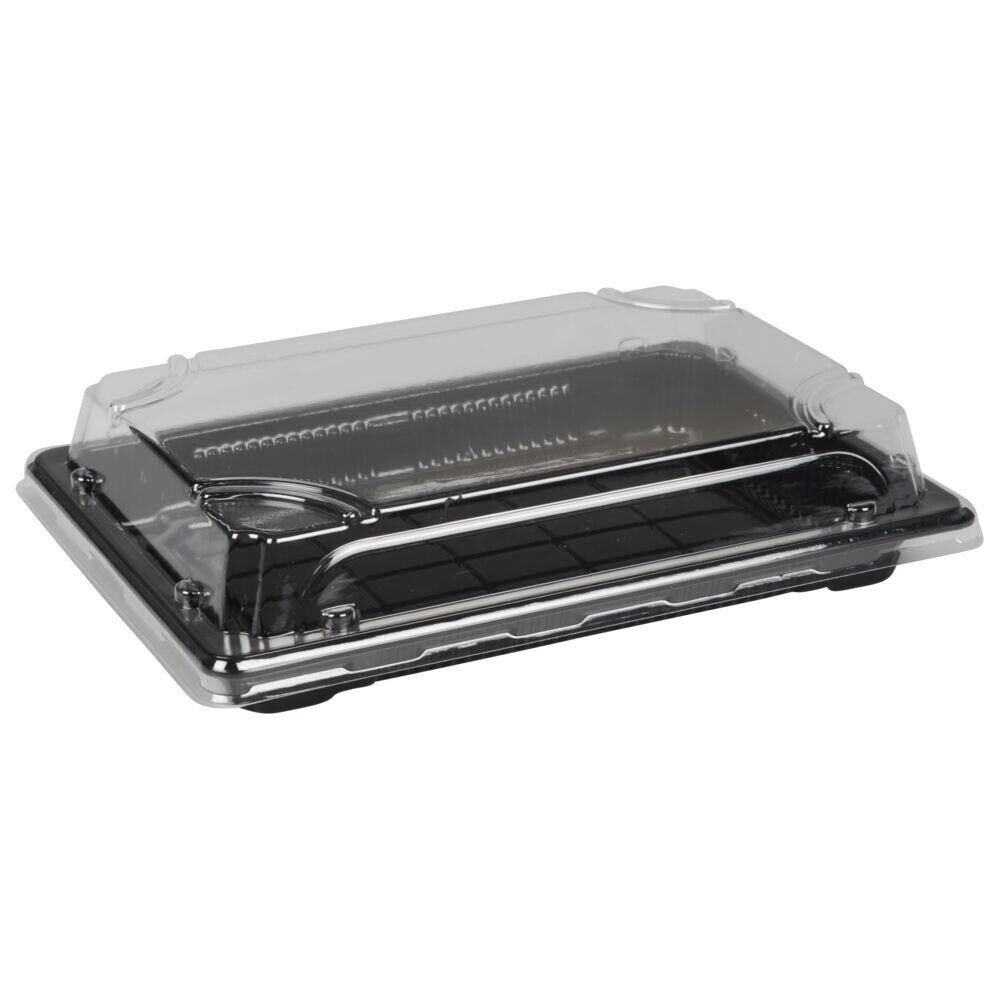 Sushibakke med låg - ABENA Cater-Line 5 - 18,5x13x4,3 cm - Sort RPET - 400 stk