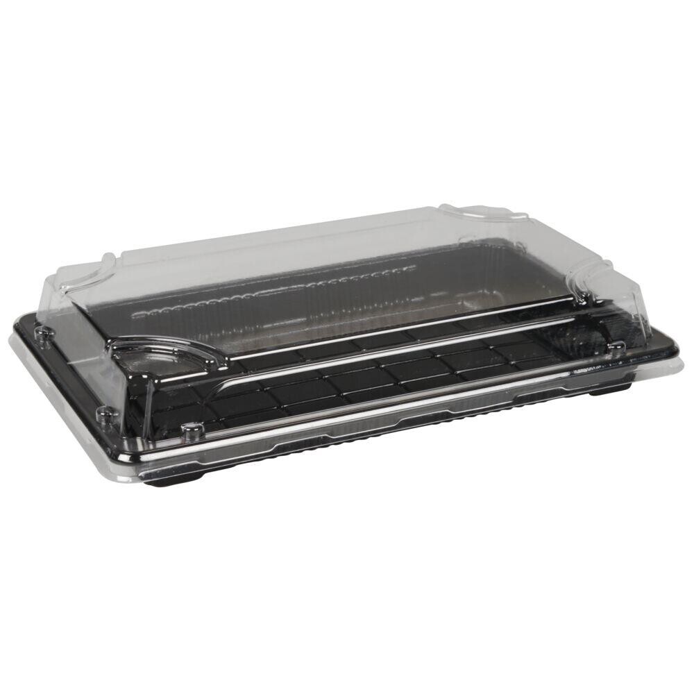 Sushibakke og låg ABENA Cater-Line 7 22x13,5x4,8cm sort RPET - 400 stk