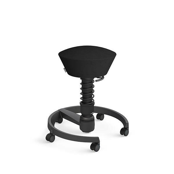 Balancestol - Swopper med hjul - Comfort+ - Sort - 520-660 mm siddehøjde