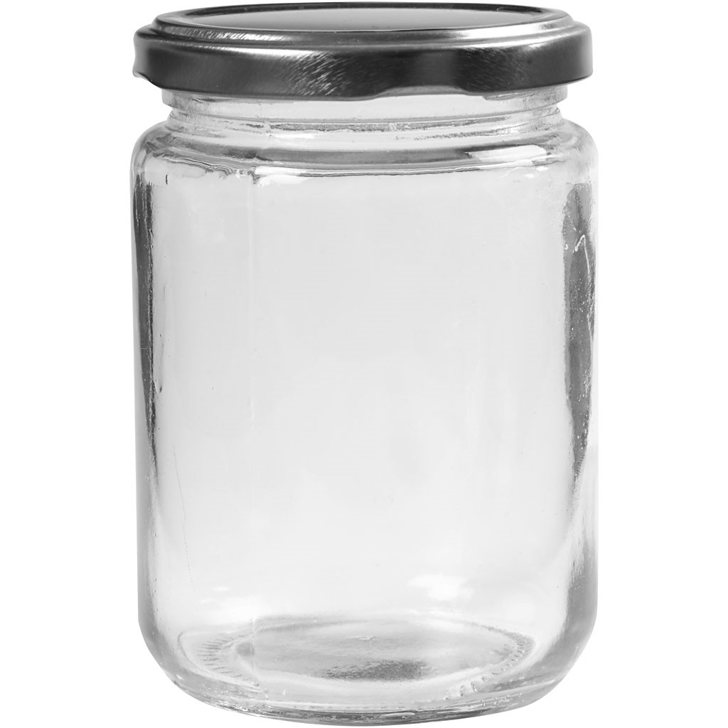 Sylteglas med skruelåg 370 ml H: 11 cm Ø: 7,5 cm - 6 stk