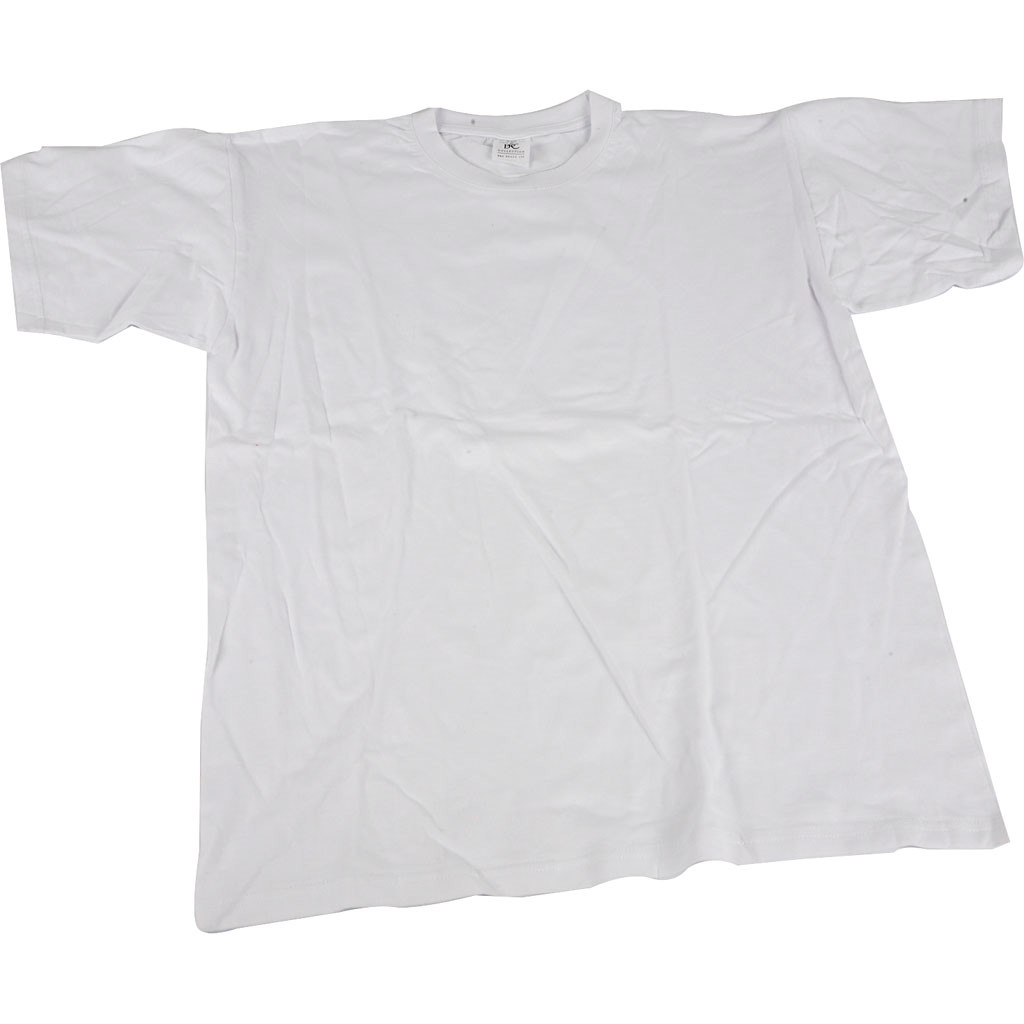 T-shirt - hvid - str. 3-4 år - bredde 32 cm - rund hals