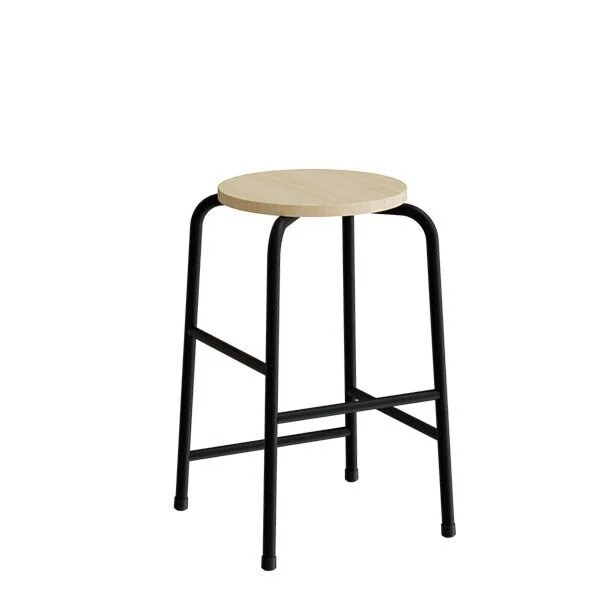 Taburet Adam 116, massiv birk, sort stel