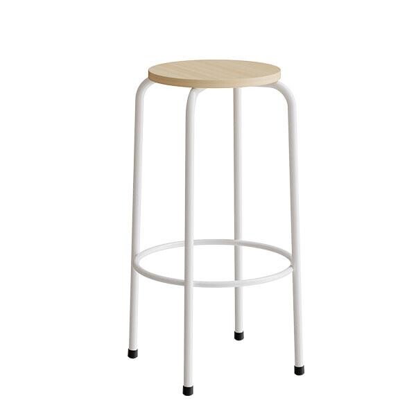 Taburet Bertil 117, birk laminat, alu stel