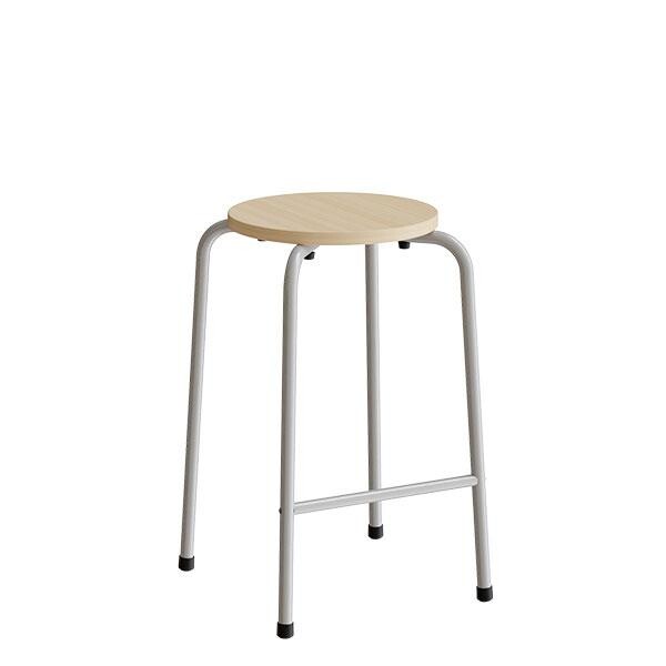 Taburet David 119, birk laminat, alu stel