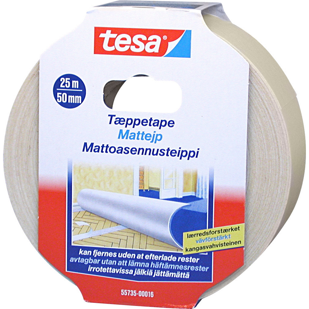Tæppetape - Tesa 55735 - Aftagelig - 48 mm x 25 m
