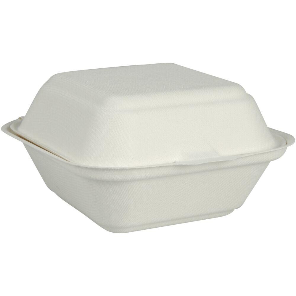 Take away boks, Abena Gastro, 144,9x149x80mm, hvid, sukkerrør, PFAS fri - 500 stk