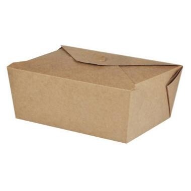 Takeaway æske 1000 ml 150x120x65mm Karton med biocoating Brun - 6 ps x 50 stk/krt
