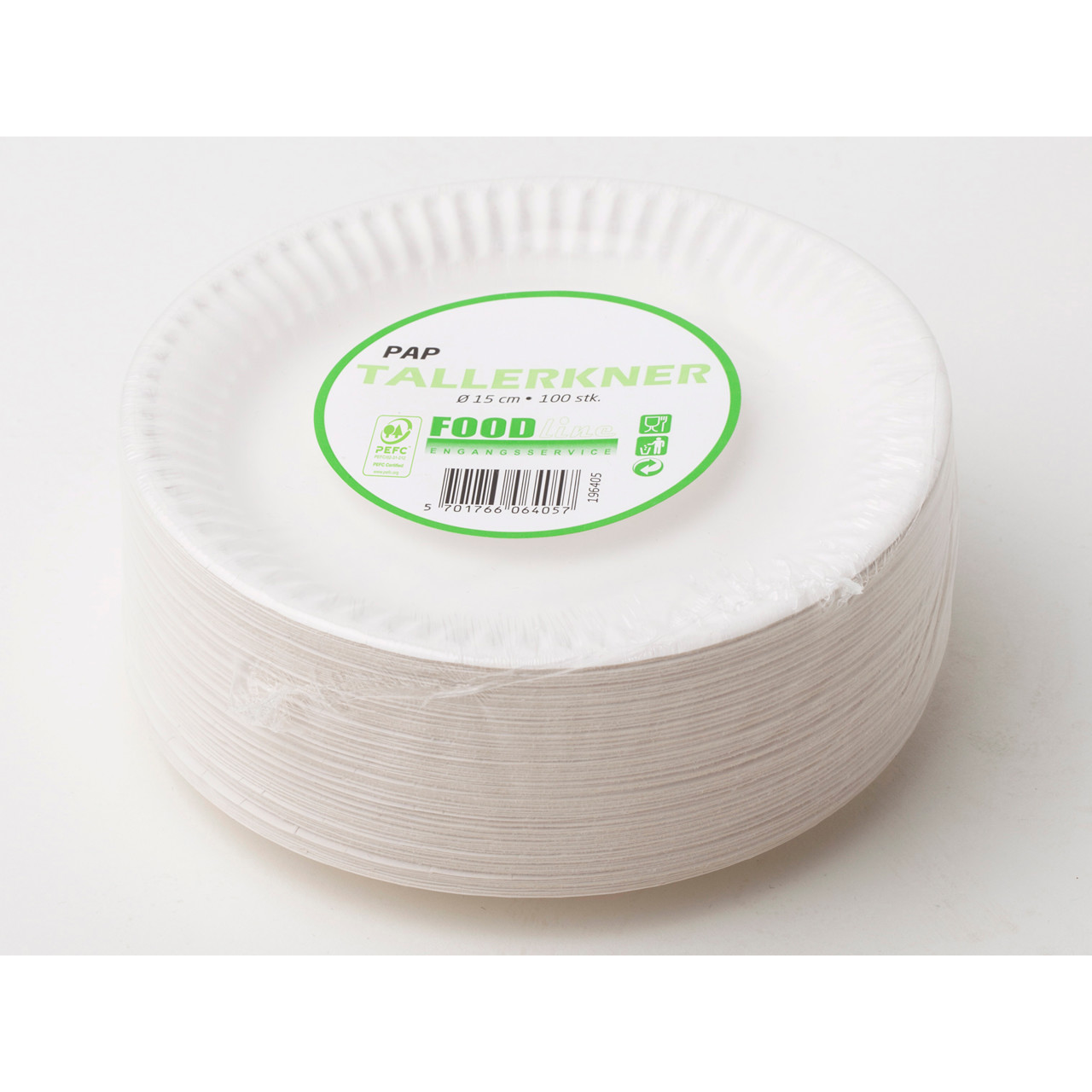 Paptallerkner kaffe pap 15 cm - 100 stk.