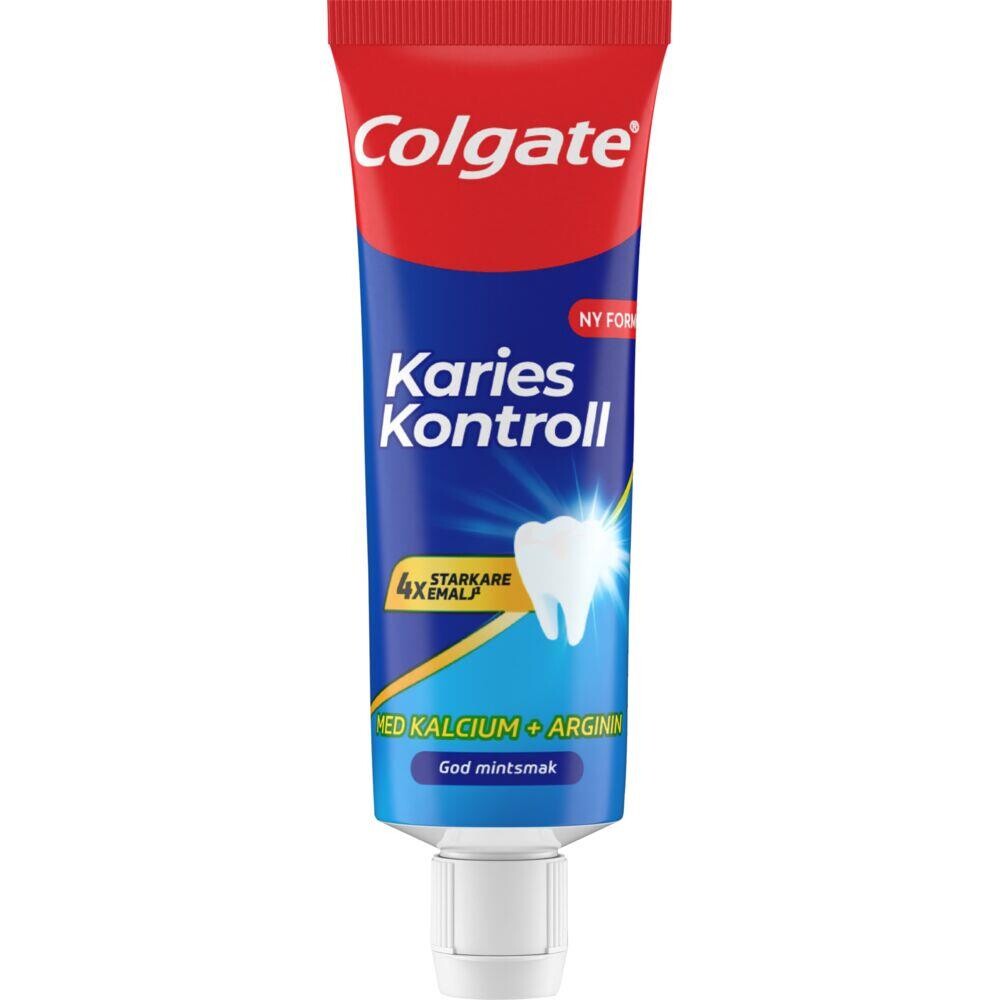 Tandpasta, Colgate Karies Kontrol, 2,5x3,9x9cm, 20 ml, hvid, 1450 ppm - 100 stk
