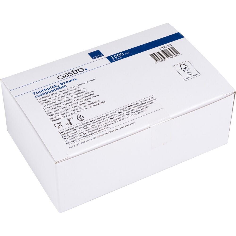 Tandstikker - ABENA Gastro - 6,5 cm - Natur - 25.000 stk