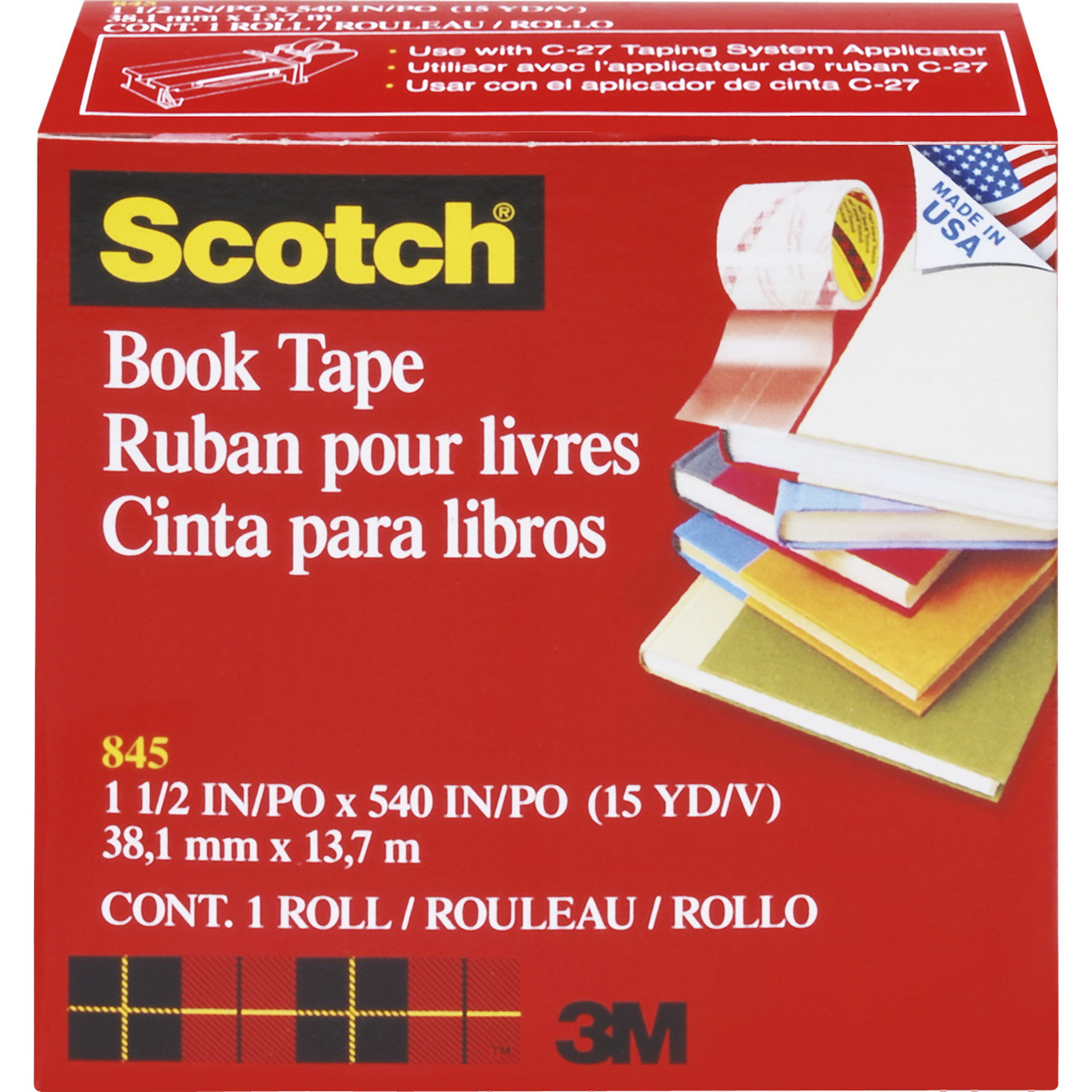 Bogtape 3M klar Scotch - 38mm x 14m - 24 stk