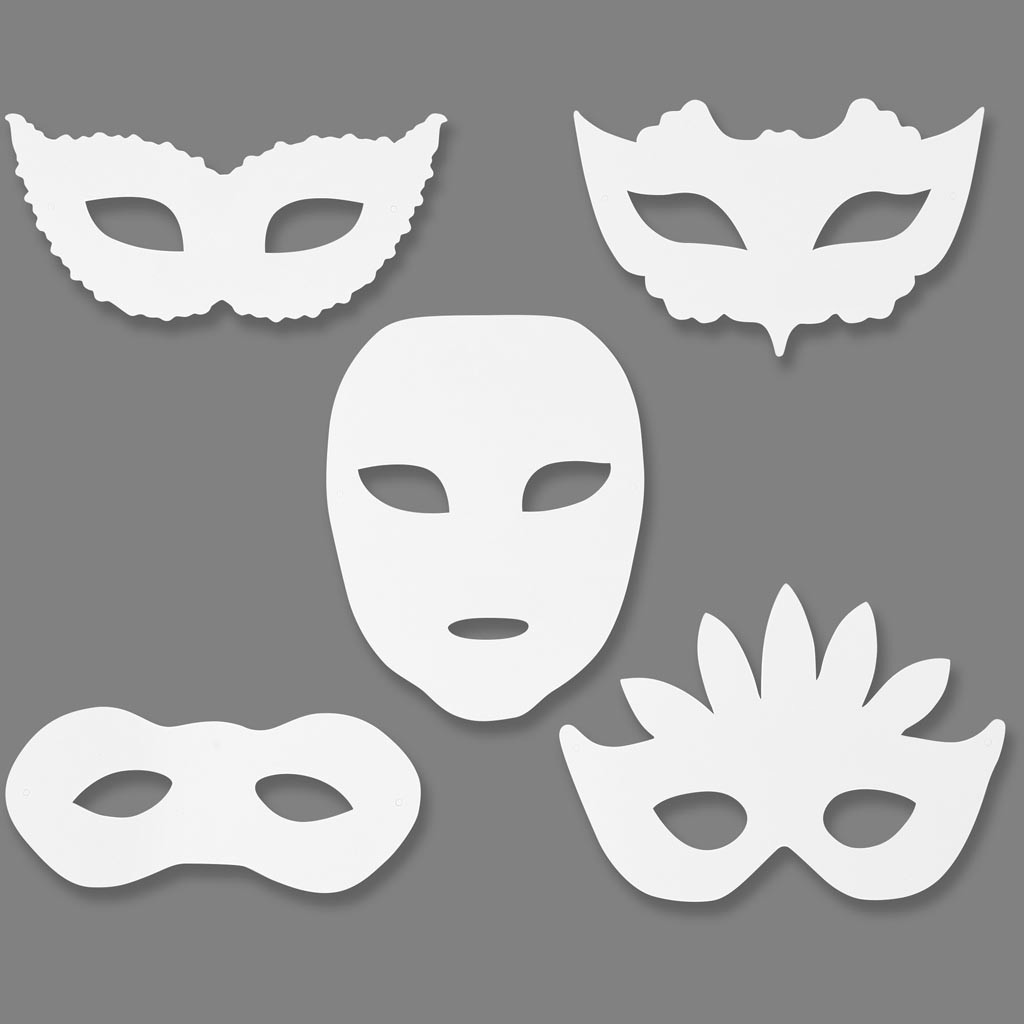 Teatermasker - TeACH Me Udstansede Figurer - Hvid Karton - 16 stk