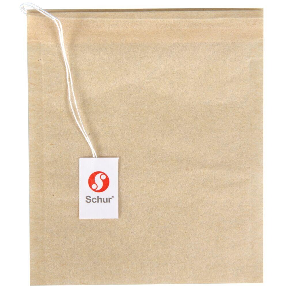 Tefilter, Schur, beige, trapezformet med hul til træpind, 9 cm, - 30 stk