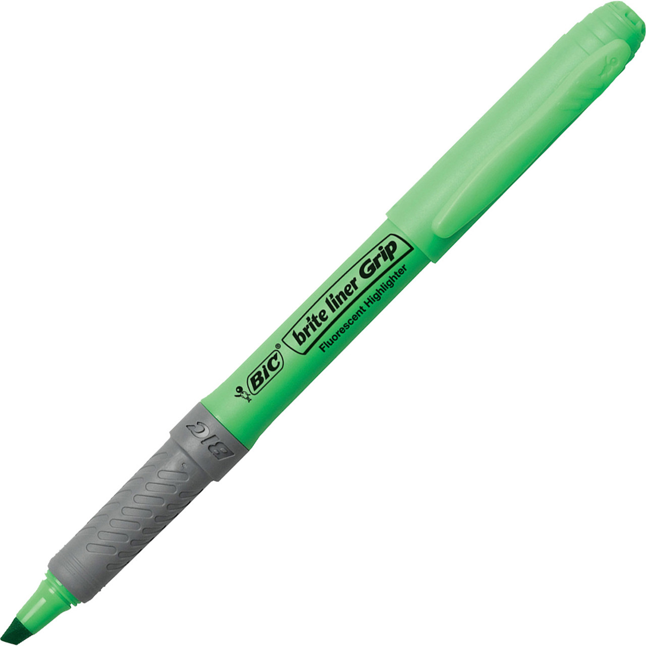 Overstregningstusch Bic brite liner grøn Grip - 12 stk