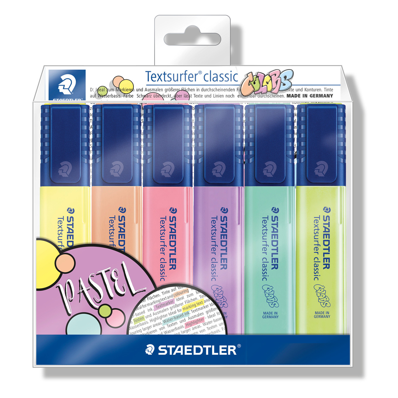 Overstregningstusch sæt med 6 pastelfarver STAEDTLER 364 Textsurfer Classic