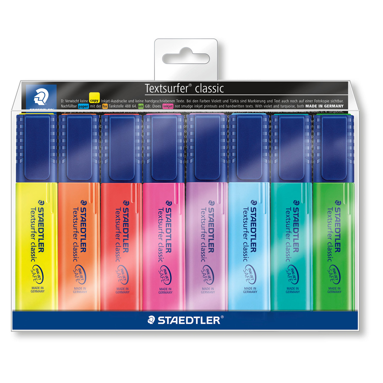 Overstregningstusch sæt med 8 farver, Staedtler 364, Textsurfer, Classic