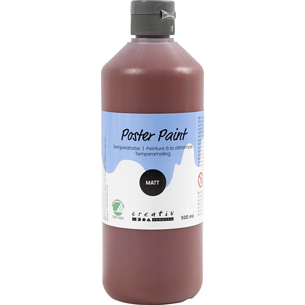 Temperamaling, mat, halvdækkende, brun, 500 ml/ 1 fl.
