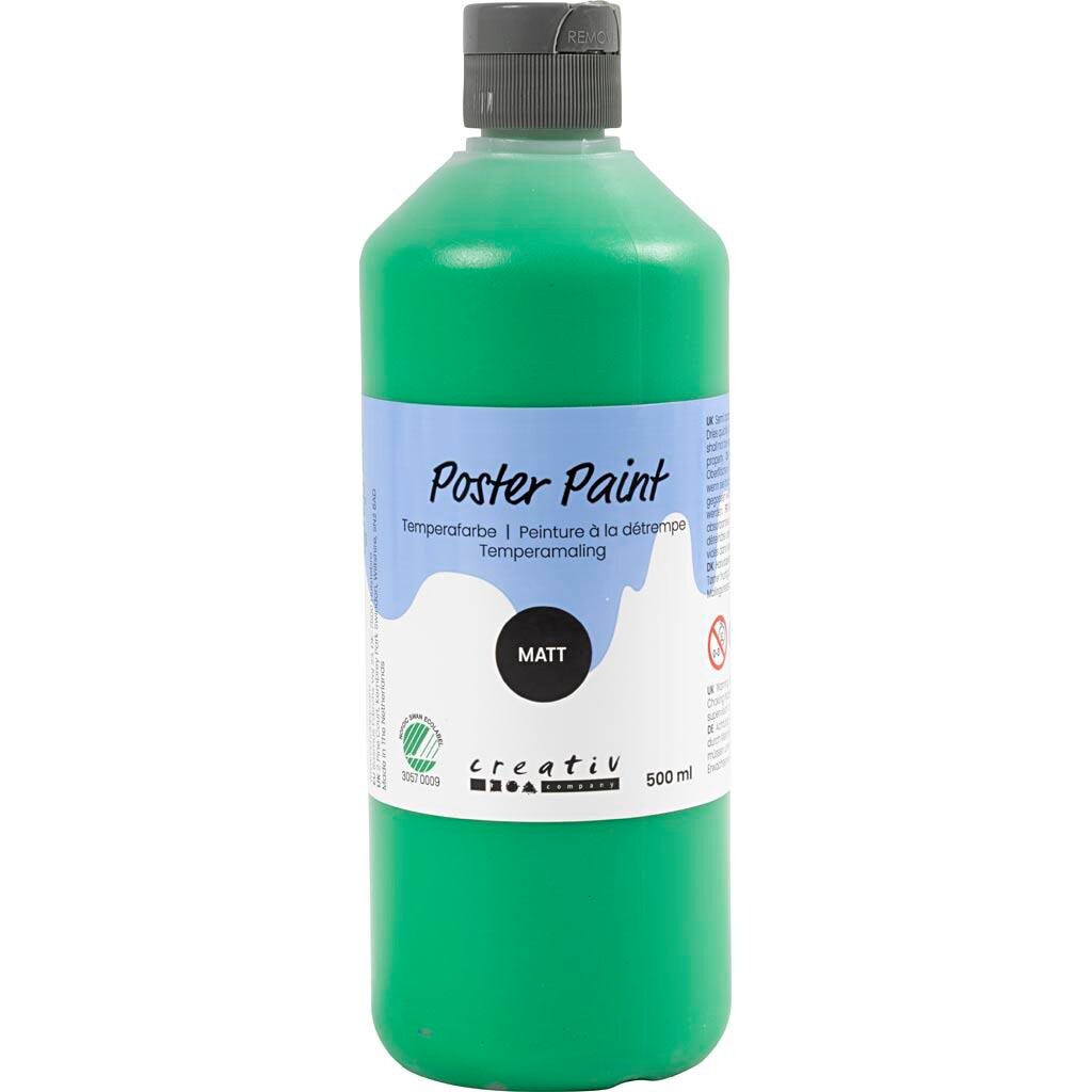 Temperamaling, mat, halvdækkende, grøn, 500 ml/ 1 fl.