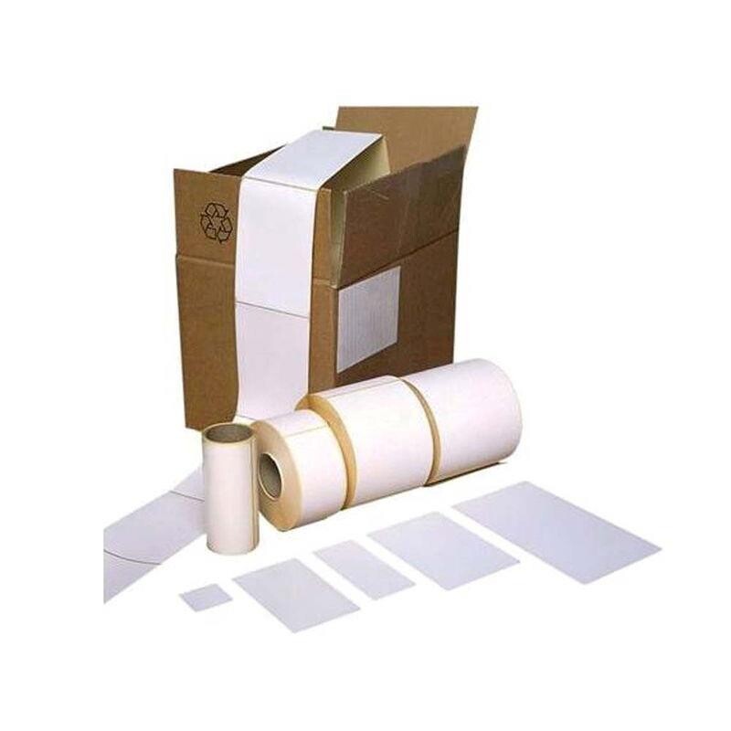Termoetiket u/ tryk hvid ECO 102x192mm falset permanent klæb - 3000 stk