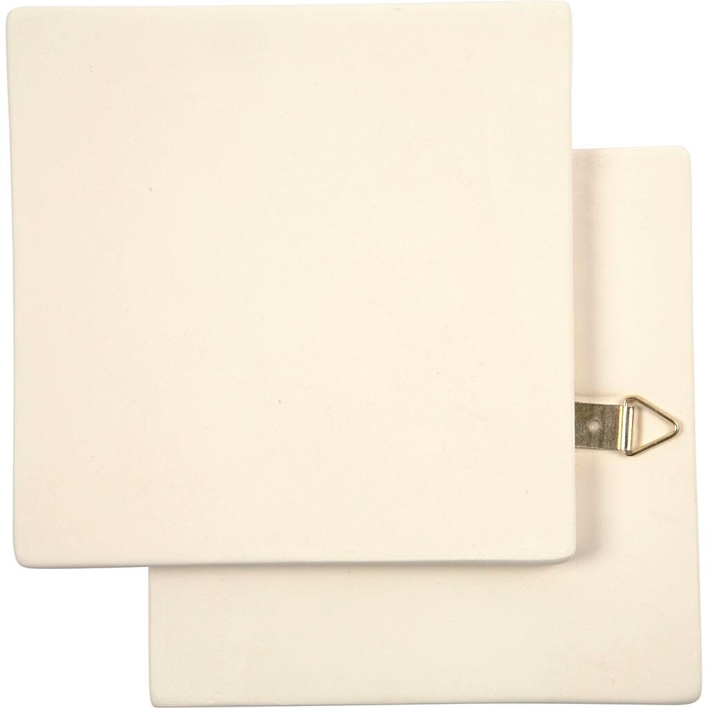 Kakkel - Terracotta - Hvid - 13x13 cm - 1 stk