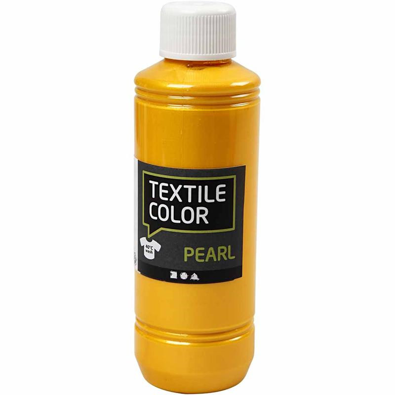 Stoffarve Textile Color, gul, pearl, 250ml