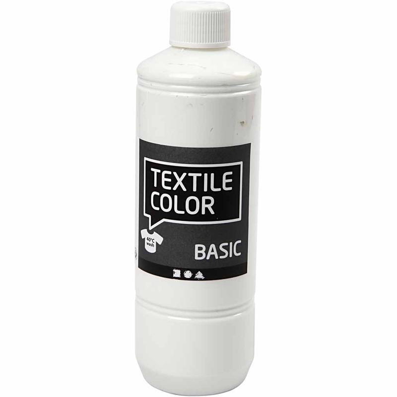 Tekstilfarve - Textile Color hvid - 500 ml