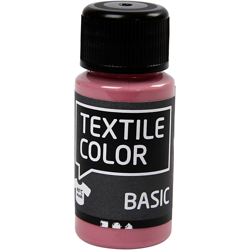 Tekstilfarve - Textile Color mørk rosa - 50ml