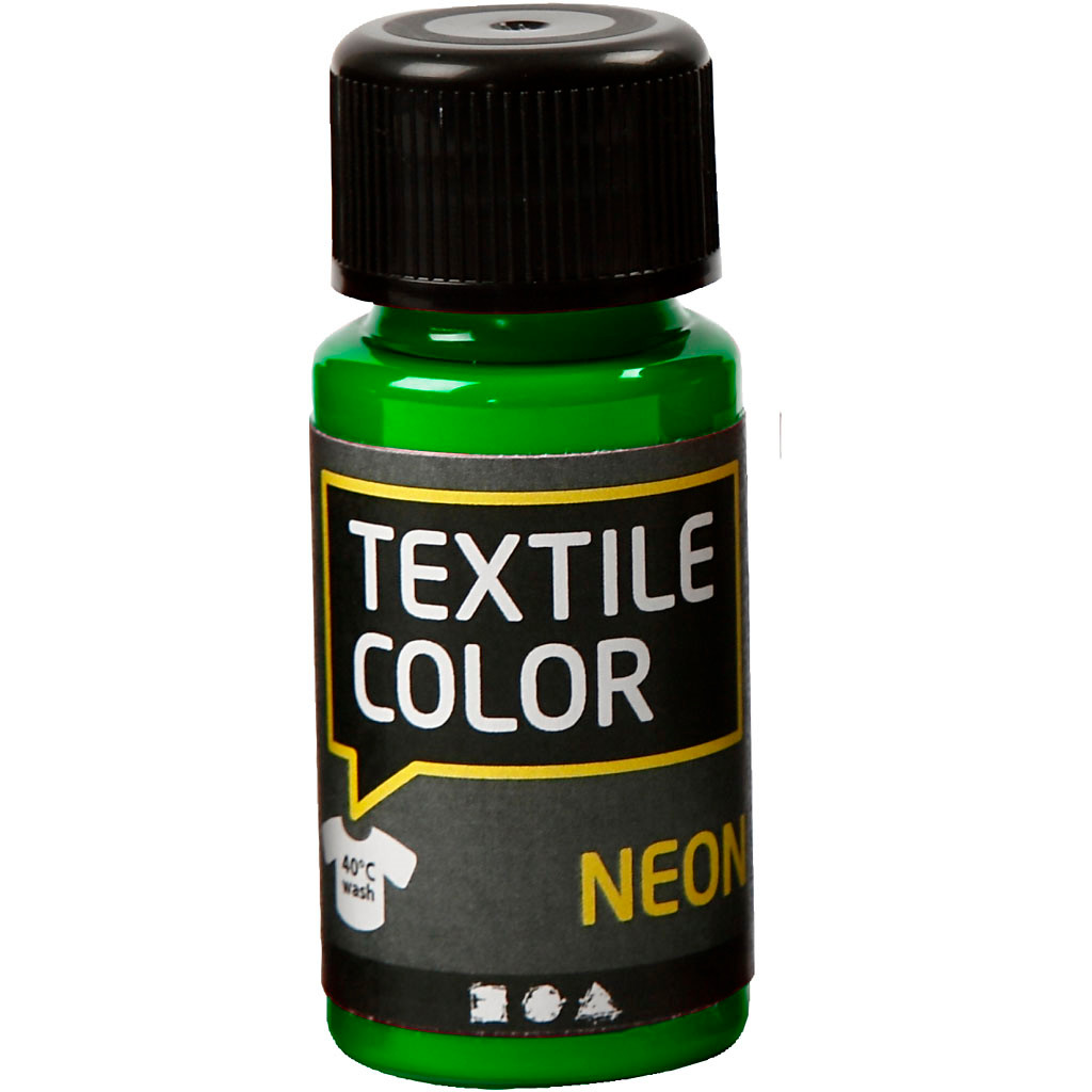 Tekstilfarve - Textile Color neon grøn - 50ml