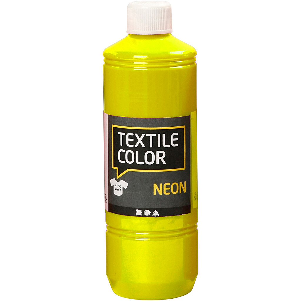Tekstilfarve – Textile Color – neon gul – 500 ml