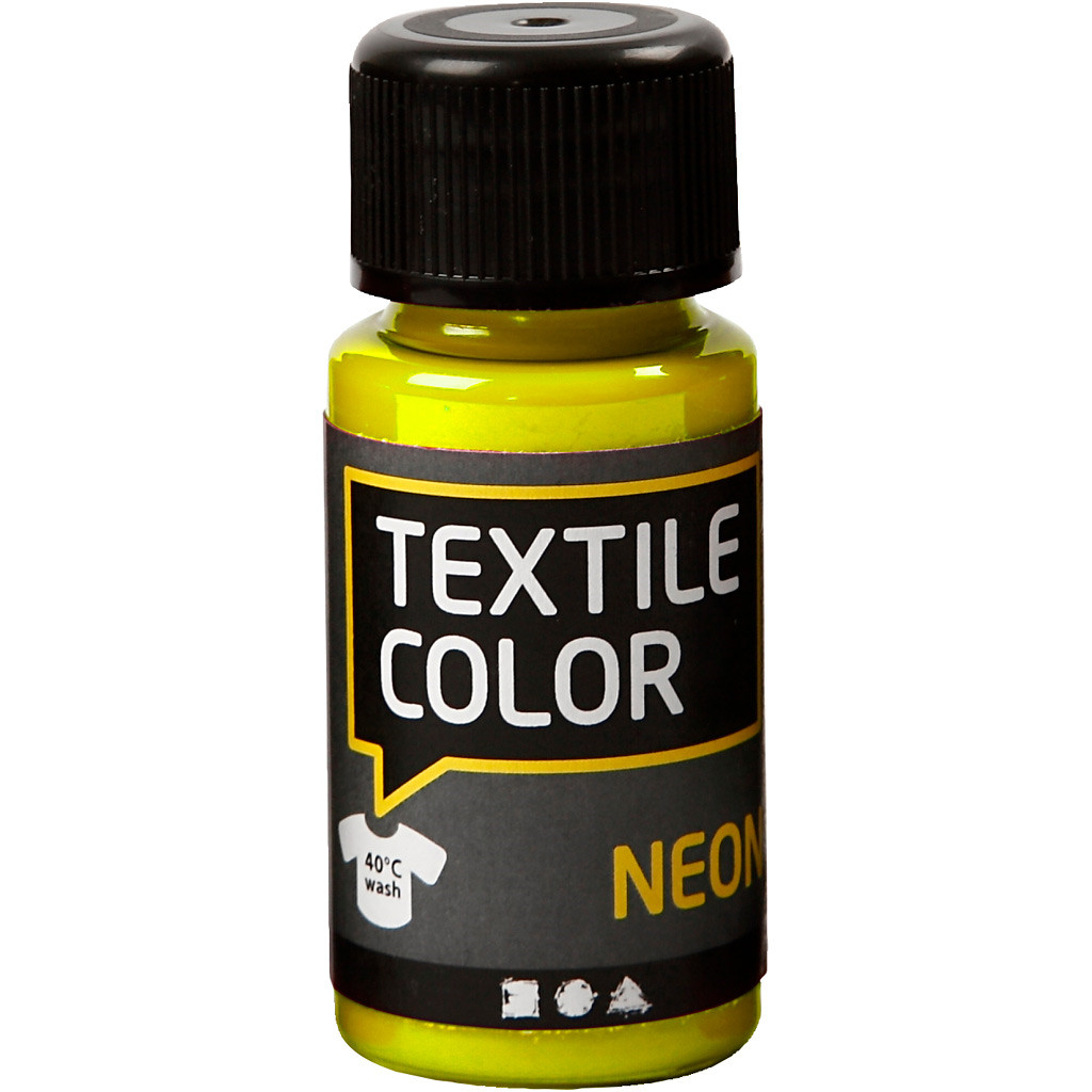 Tekstilfarve - Textile Color neon gul - 50ml