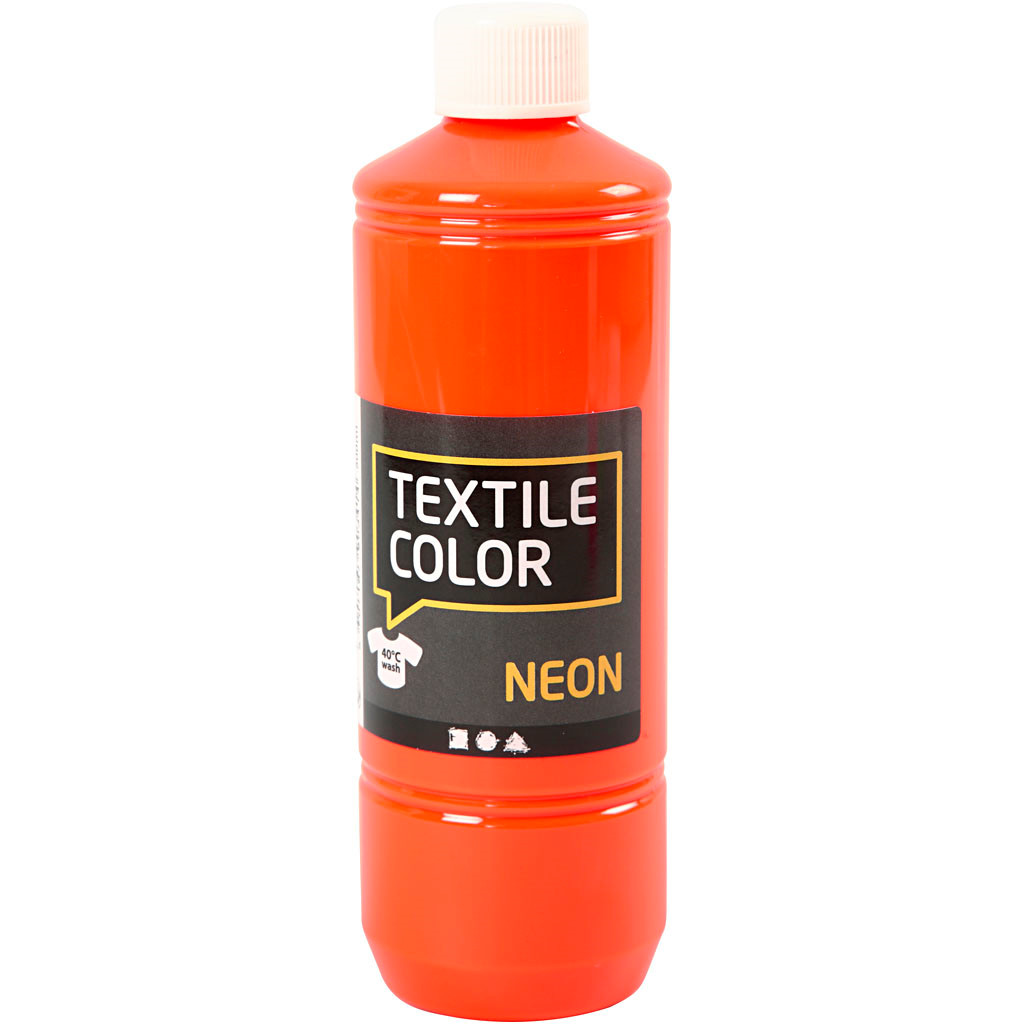Tekstilfarve - Textile Color neon orange - 500 ml