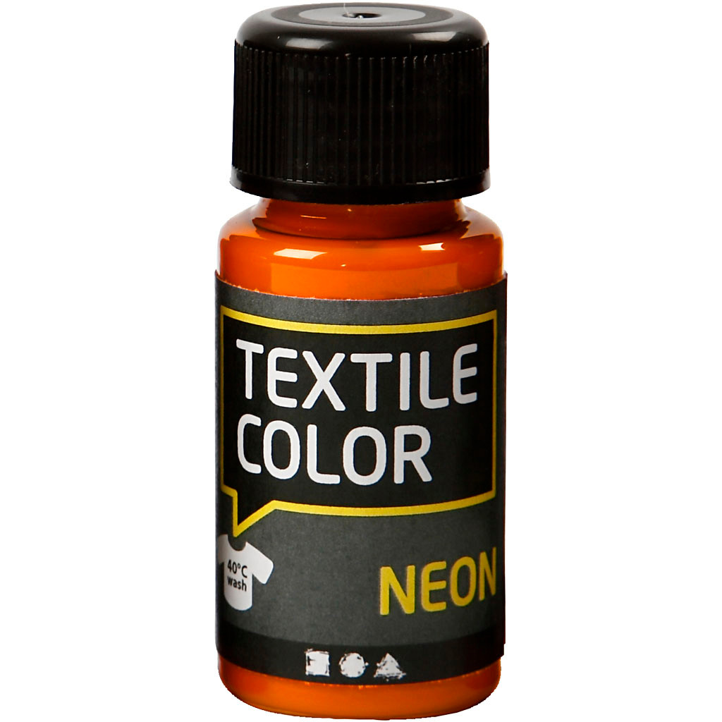 Tekstilfarve - Textile Color neon orange - 50ml