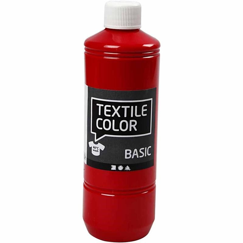 Tekstilfarve - Textile Color rød - 500ml