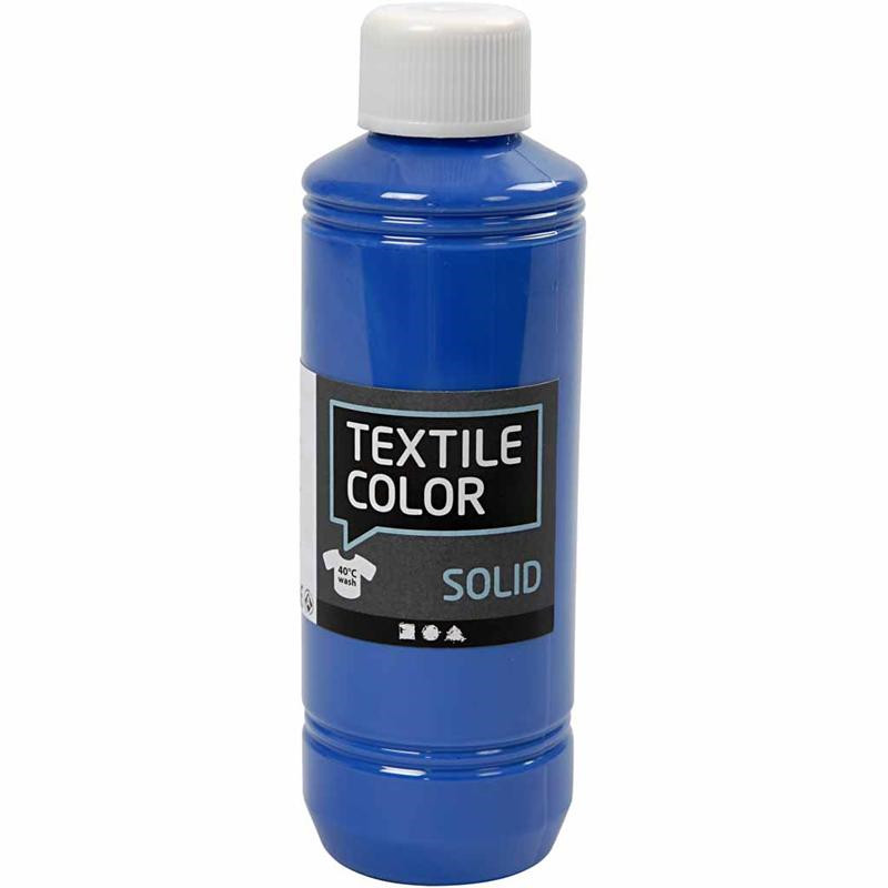 Textile Solid - brilliant blå - dækkende tekstilmaling - 250 ml