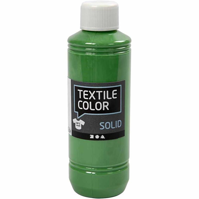Tekstilfarve - Textile Solid brilliant grøn dækkende - 250ml