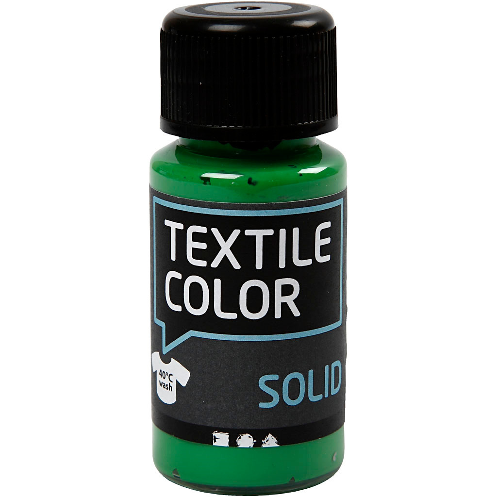 Tekstilfarve - Textile Solid brilliant grøn dækkende - 50ml