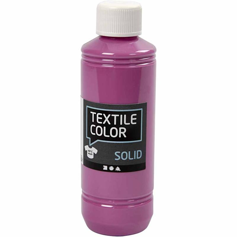 Tekstilfarve - Textile Solid fuchsia dækkende - 250ml
