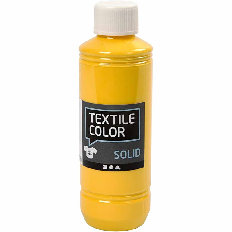 Tekstilfarve - Textile Solid gul dækkende - 250ml