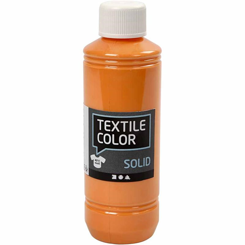 Tekstilfarve – Textile Solid – Orange dækkende – 250 ml