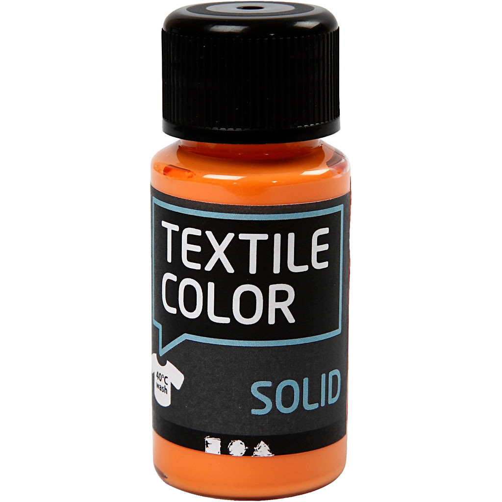 Tekstilfarve - Textile Solid orange dækkende - 50ml