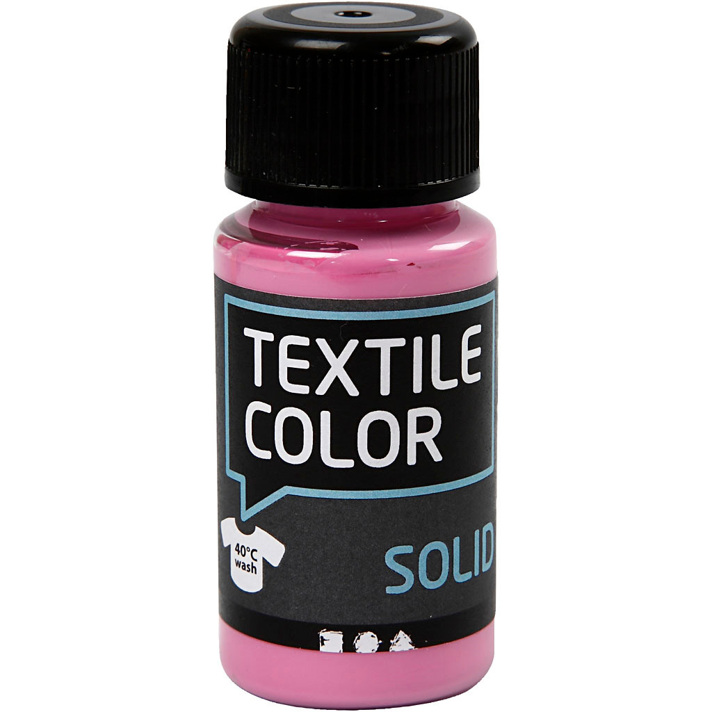 Tekstilfarve - Textile Solid pink dækkende - 50ml