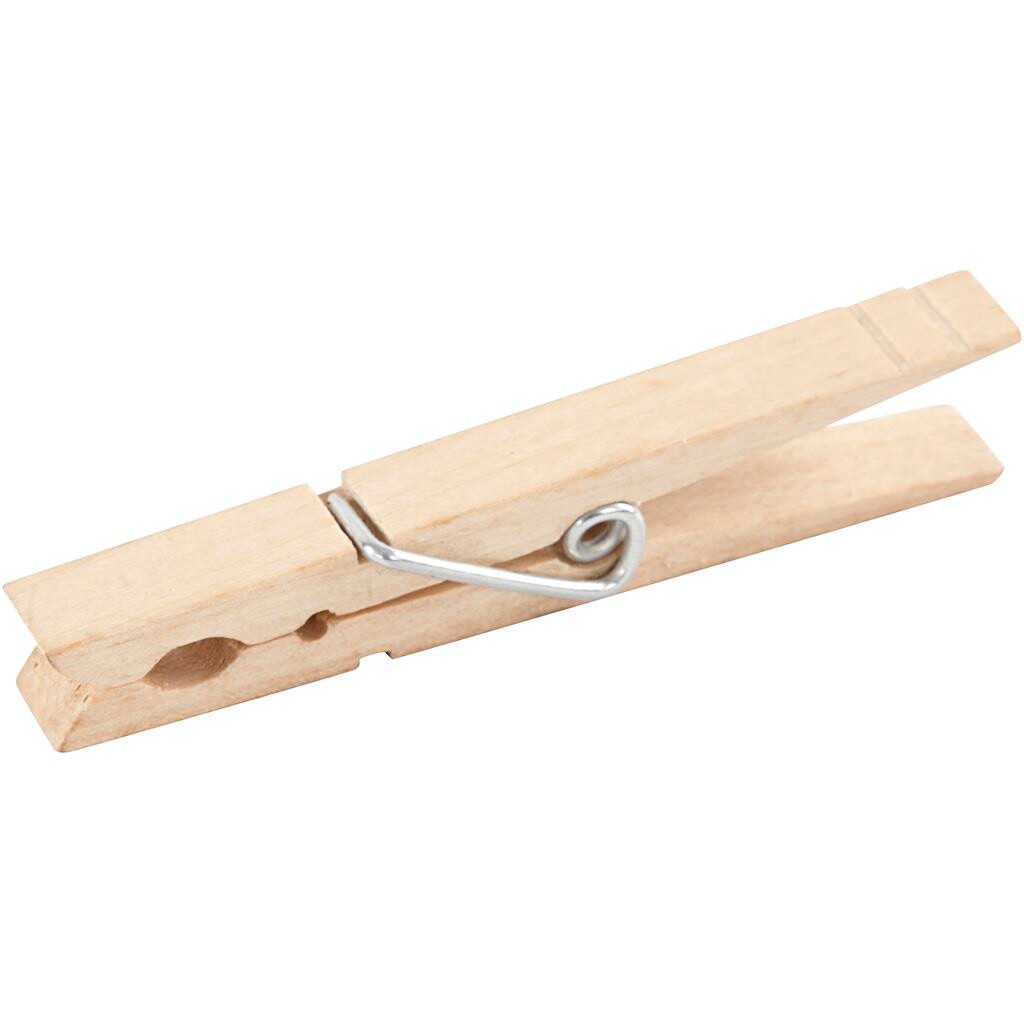 Tøjklemmer længde 80 mm bredde 10 mm birk | 10 stk.