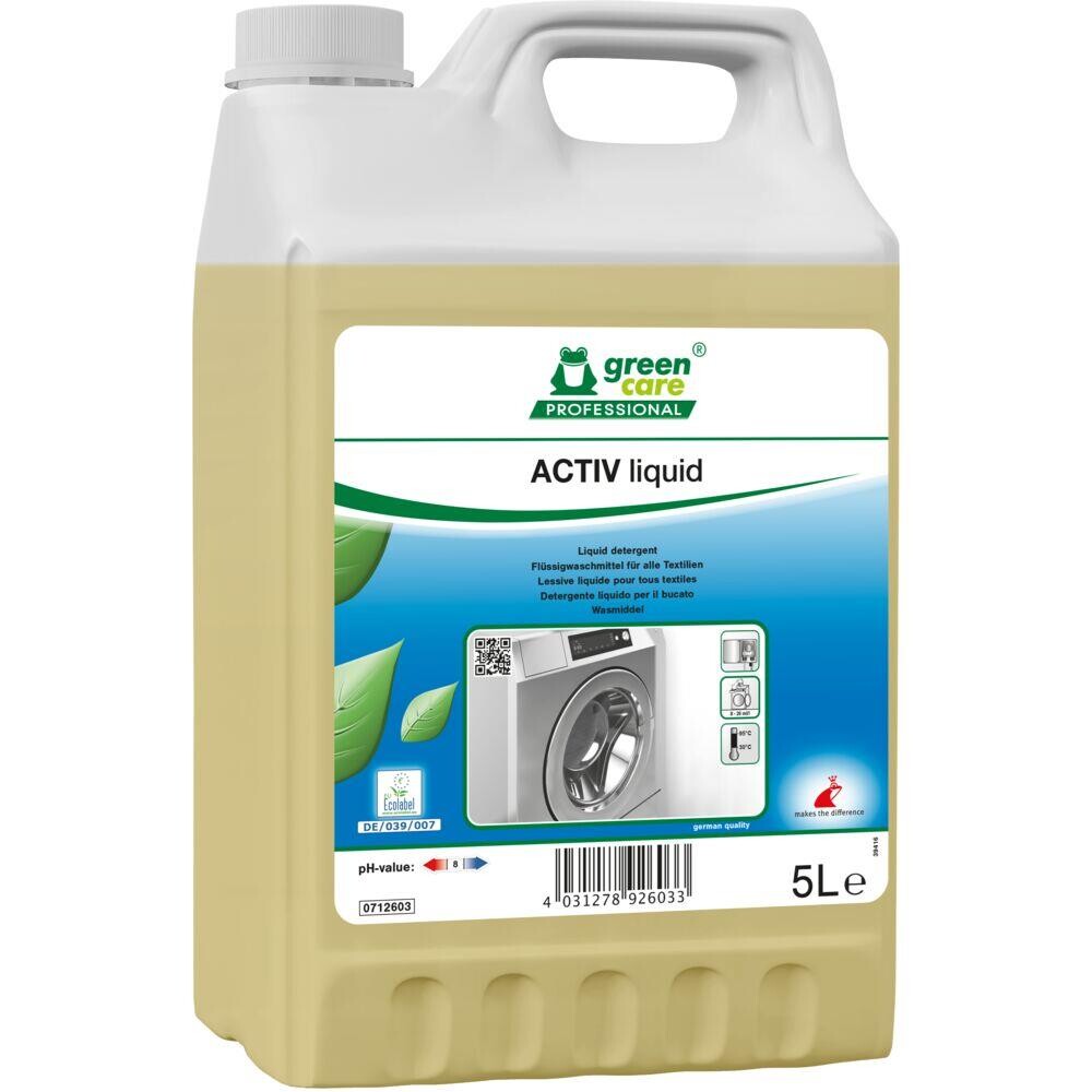 Tøjvask, Green Care Professional ACTIV Liquid, 5 l, uden farve med parfume - 3 stk