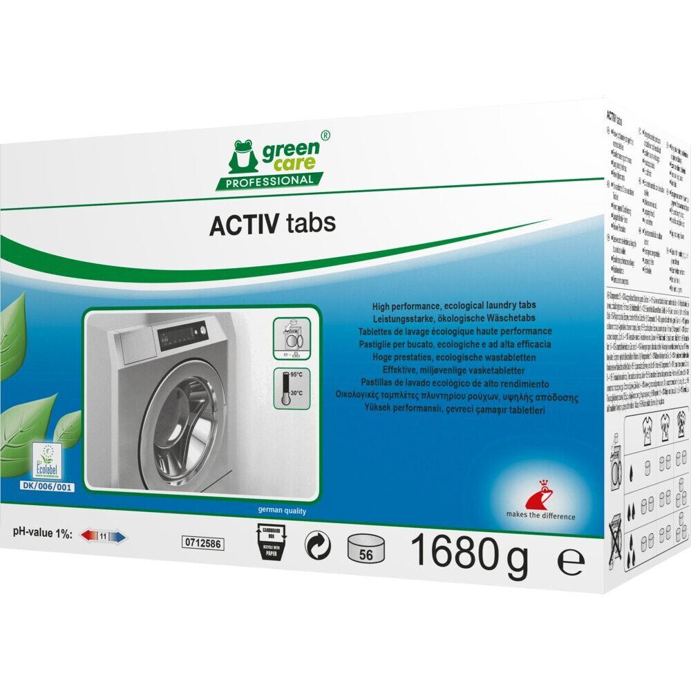 Tøjvasketabs Green Care Professional ACTIV kulørt og hvid u farve m parfume 56 stk - 4 pakker
