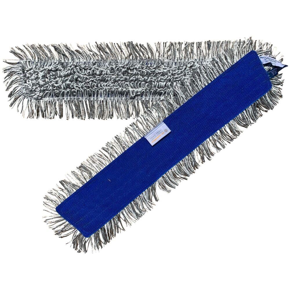Tør- fugt- og vådmoppe - grå polyester|viskose 60 cm med velcro - 50 stk