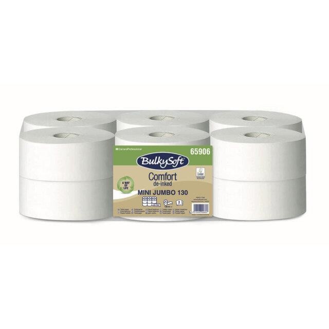 Toiletpapir Mini Jumbo, BulkySoft Comfort, 2-lags - 130m, 12 ruller
