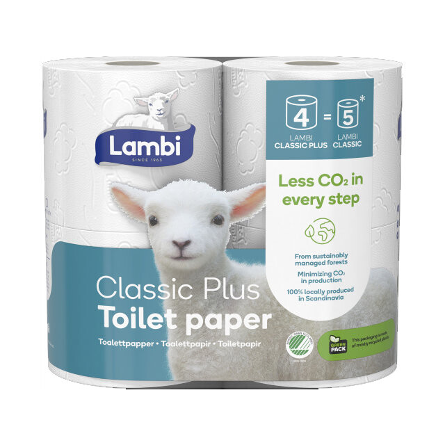 Toiletpapir - Lambi - 3-lags - 25,5 m - 28 ruller