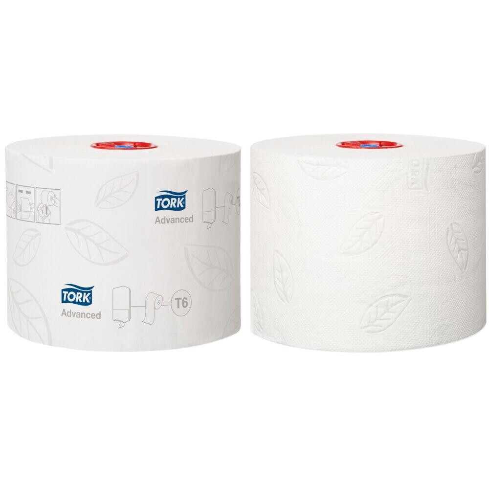 Toiletpapir Tork 127530 T6 Advanced 2-lags 100m x 9,9cm Ø13,1cm hvid blandingsfibre - 27 ruller