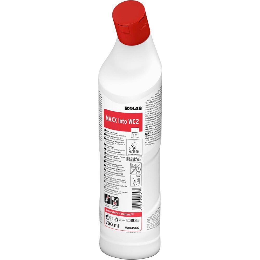Toiletrens - Ecolab MAXX Into WC2 750 ml - Klar til brug - Med farve og parfume - 12 stk